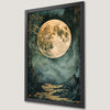 Mystical Landscape Art Poster with Full Moon - Enchanting Decor