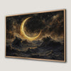 Mystical Moon and Ocean Waves Canvas Print Wall Art Decor