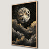 Mystical Moonrise Over Golden Clouds Canvas Art Print