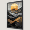 Mystical Mountain Art Poster with Golden Moon - Wall Decor