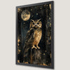 Mystical Owl and Full Moon Art Poster in Black and Gold