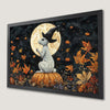 Mystical Rabbit and Full Moon Art Poster for Autumn Decor