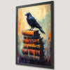 Mystical Raven on Books Art Poster for Dark Academia Decor