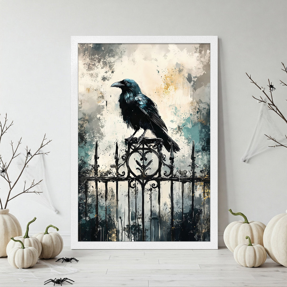Framed Poster featuring a majestic deer in a dark forest with gold accents. Elegant art print with a warm, earthy color palette. Perfect wall decor!