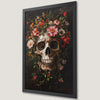 Mystical Skull and Dark Floral Art Poster for Gothic Decor