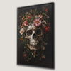 Mystical Skull with Dark Floral Canvas Print Art