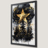 Mystical Starry Night Art Poster with Abstract Tree Design