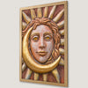 Mystical Sun and Moon Face Art Poster for Bohemian Decor