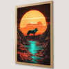 Mystical Sunset Wolf Art Poster - Bohemian Decor