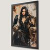 Mystical Victorian Lady Art Poster with Raven - Gothic Wall Decor