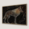 Mystical Wolf Silhouette Boho Canvas Print Art