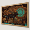 Mystical Wolf Silhouette Night Sky Art Poster for Boho Decor
