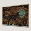 Mystical Wolf Silhouette Night Sky Canvas Print