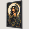 Mystical Woman and Golden Moon Art Poster for Dark Academia Decor