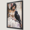 Mystical Woman and Raven Art Poster - Gothic Home Decor