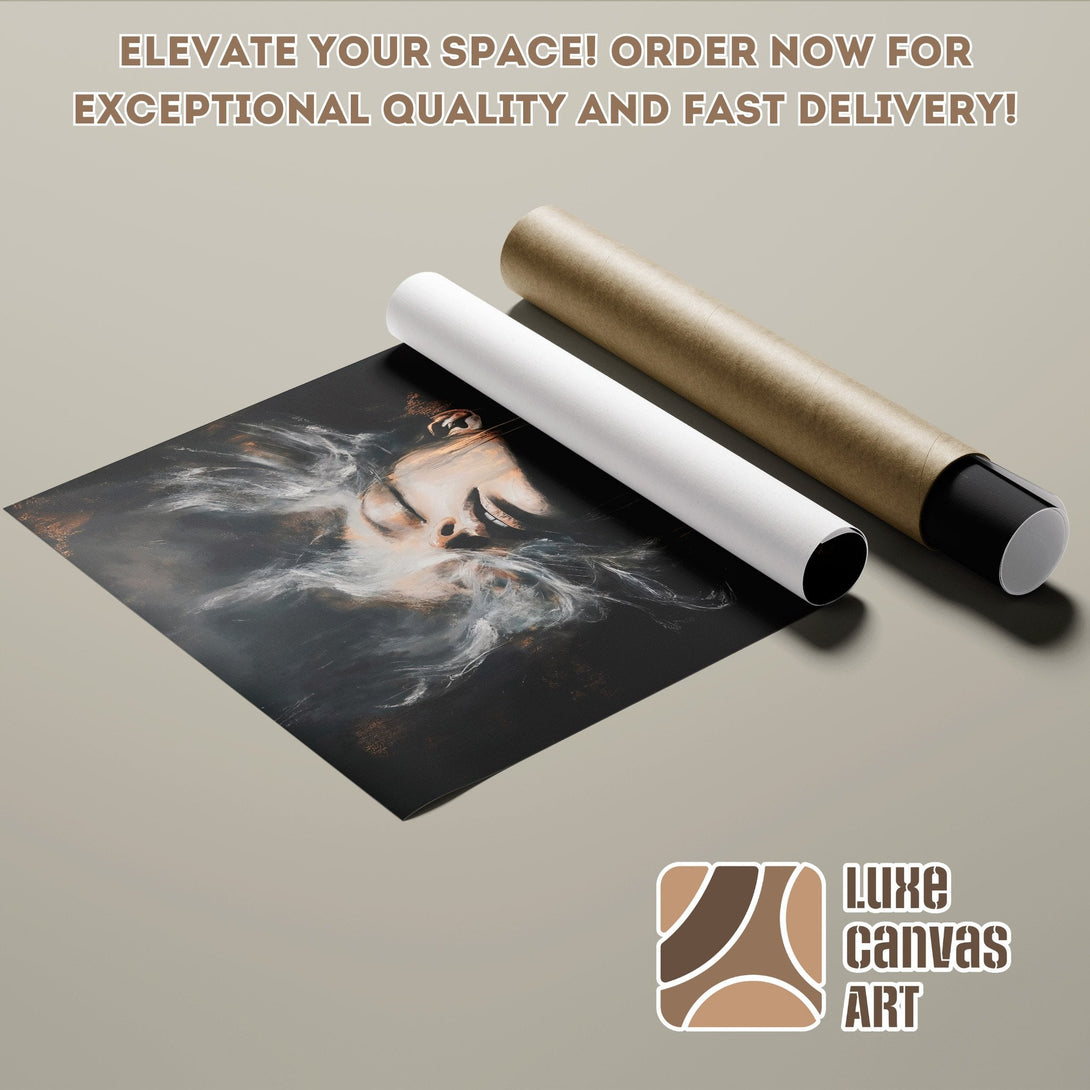 Abstract art Poster Roll in black, white, and gold. Elevate your space with Luxe Canvas Art!