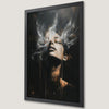 Mystical Woman Portrait Art Poster with Smoke Effect