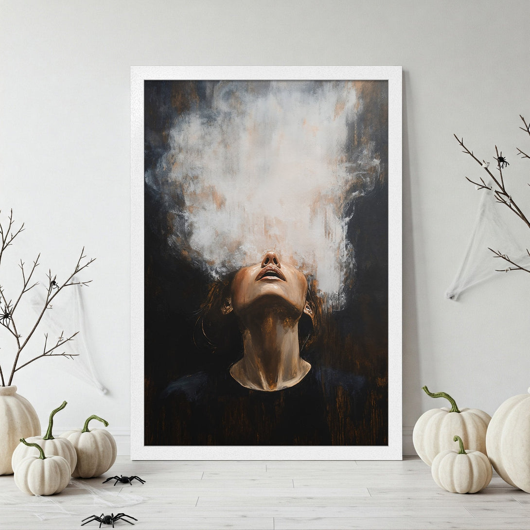 Framed Poster featuring an abstract portrait with a neutral color palette. Perfect wall art for a modern home. Shop now!