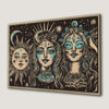 Mystical Women Framed Canvas Print with Celestial Art