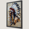 Native American Chief Art Poster - Vibrant Feather Headdress Print