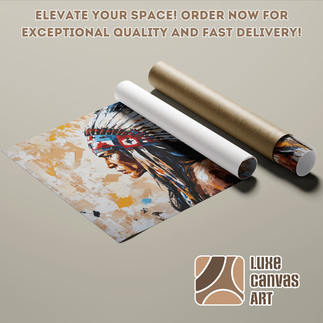 Poster Roll of floral art in gold, white, and blue. Perfect for home decor. Order your poster today!