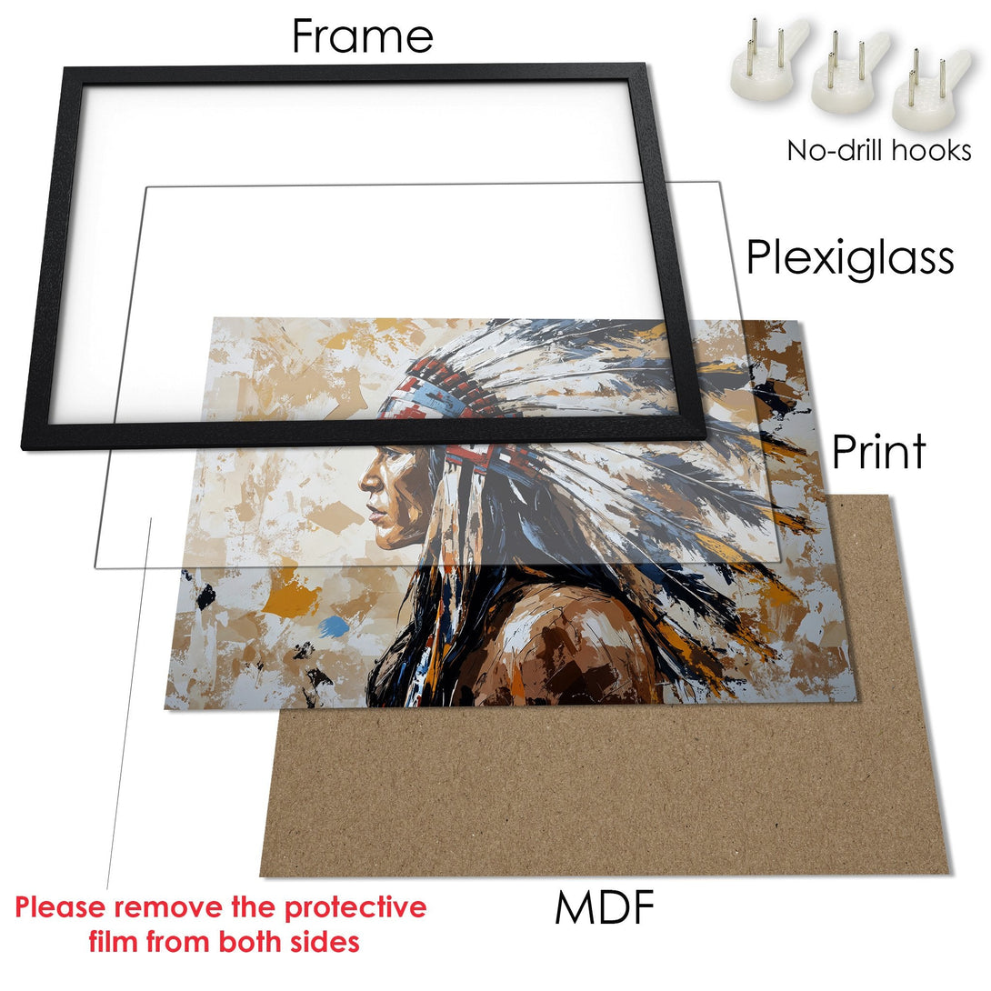 Framed Poster featuring white floral art with gold accents on a neutral background. Elegant wall decor in a modern style.