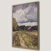 Nature Scene with Field and Fence Rustic Canvas Print