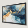 Navy and Gold Liquid Marble Art Poster for Sophisticated Decor