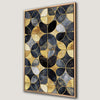 Navy Blue Black and Gold Symmetrical Design Canvas Print