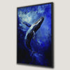 Navy Blue Humpback Whale Canvas Print Ocean Wall Art