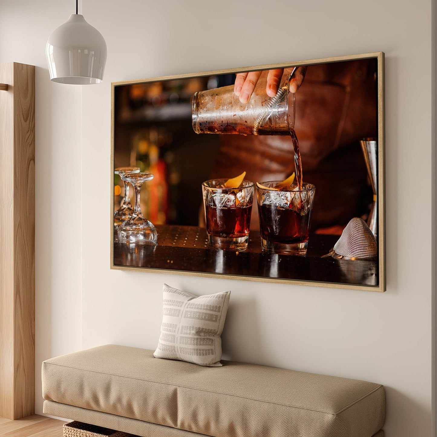 Negroni Cocktail Canvas Print for Kitchen or Bar Decor
