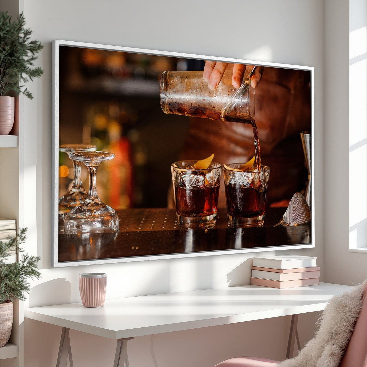 Negroni Cocktail Canvas Print for Kitchen or Bar Decor