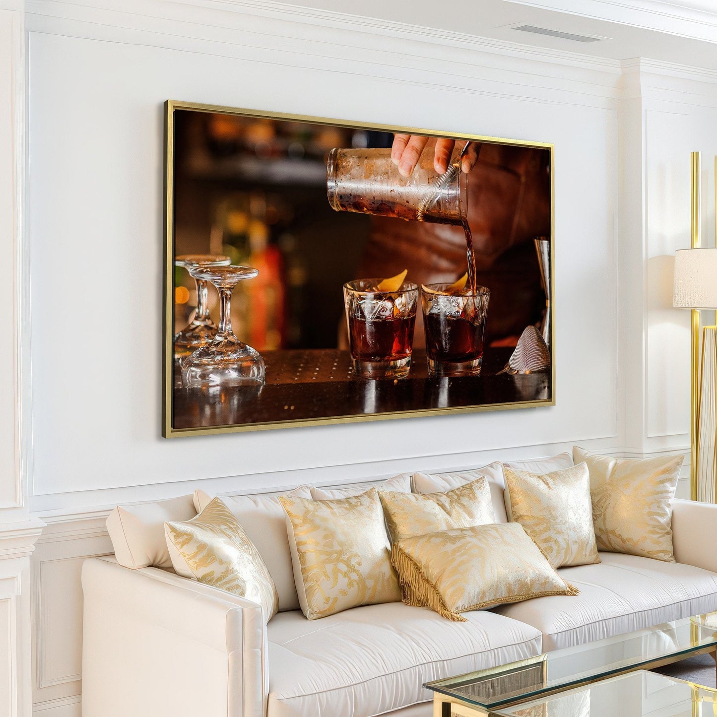 Negroni Cocktail Canvas Print for Kitchen or Bar Decor