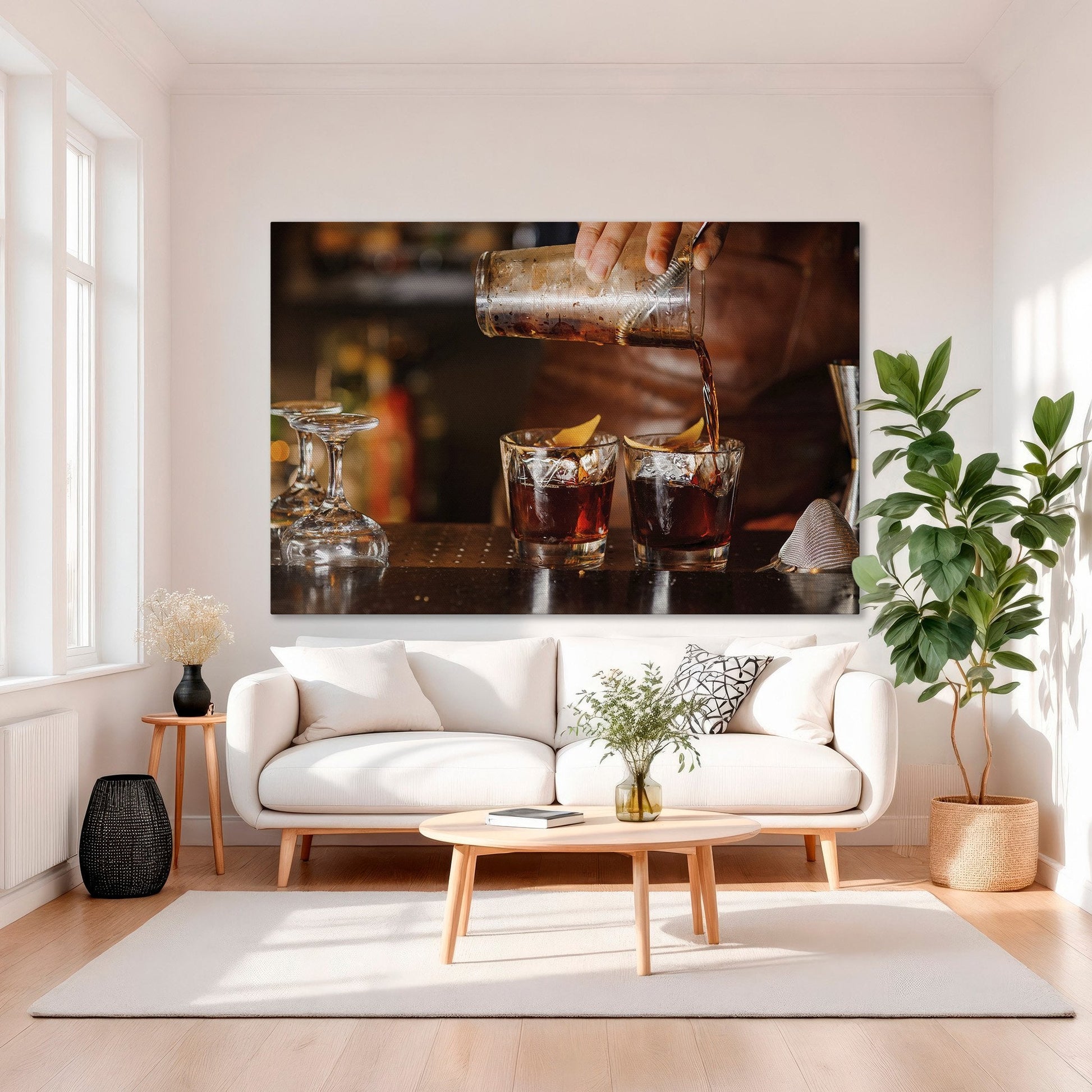 Negroni Cocktail Canvas Print for Kitchen or Bar Decor