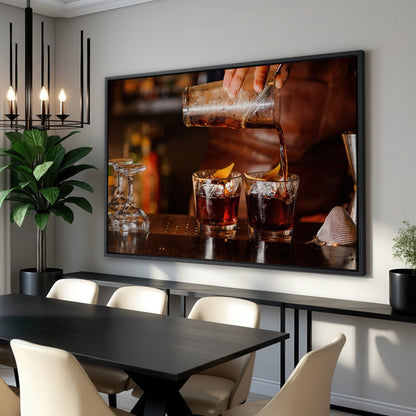 Negroni Cocktail Canvas Print for Kitchen or Bar Decor