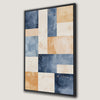 Neutral Geometric Blue and Beige Canvas Print Art