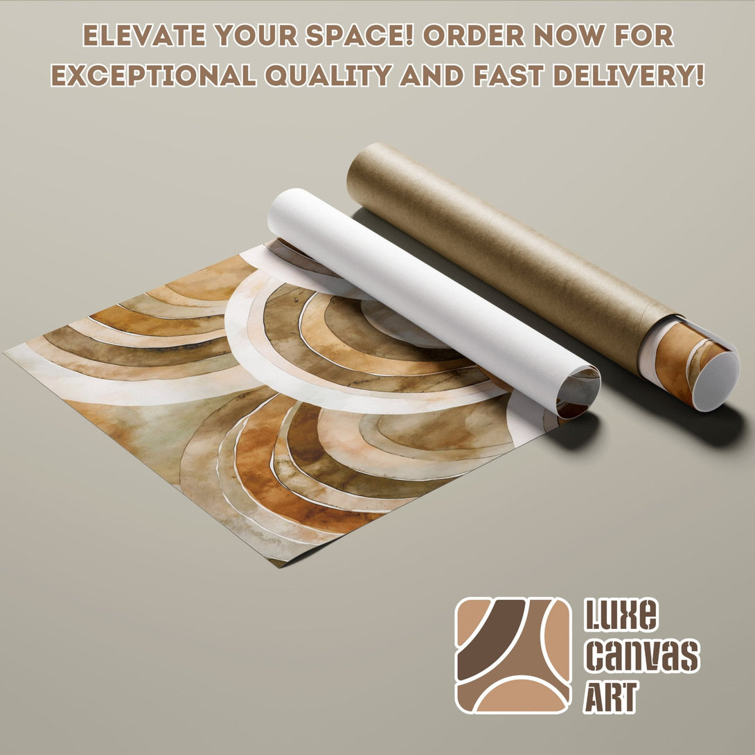 Abstract watercolor Poster Roll in warm earth tones. Elevate your decor with Luxe Canvas Art!