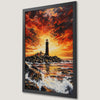 Ocean Sunset Lighthouse Art Poster - Coastal Wall Decor