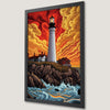 Ocean Sunset Lighthouse Art Poster - Coastal Wall Decor
