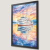 Ocean Sunset Nautical Boat Art Poster - Coastal Decor