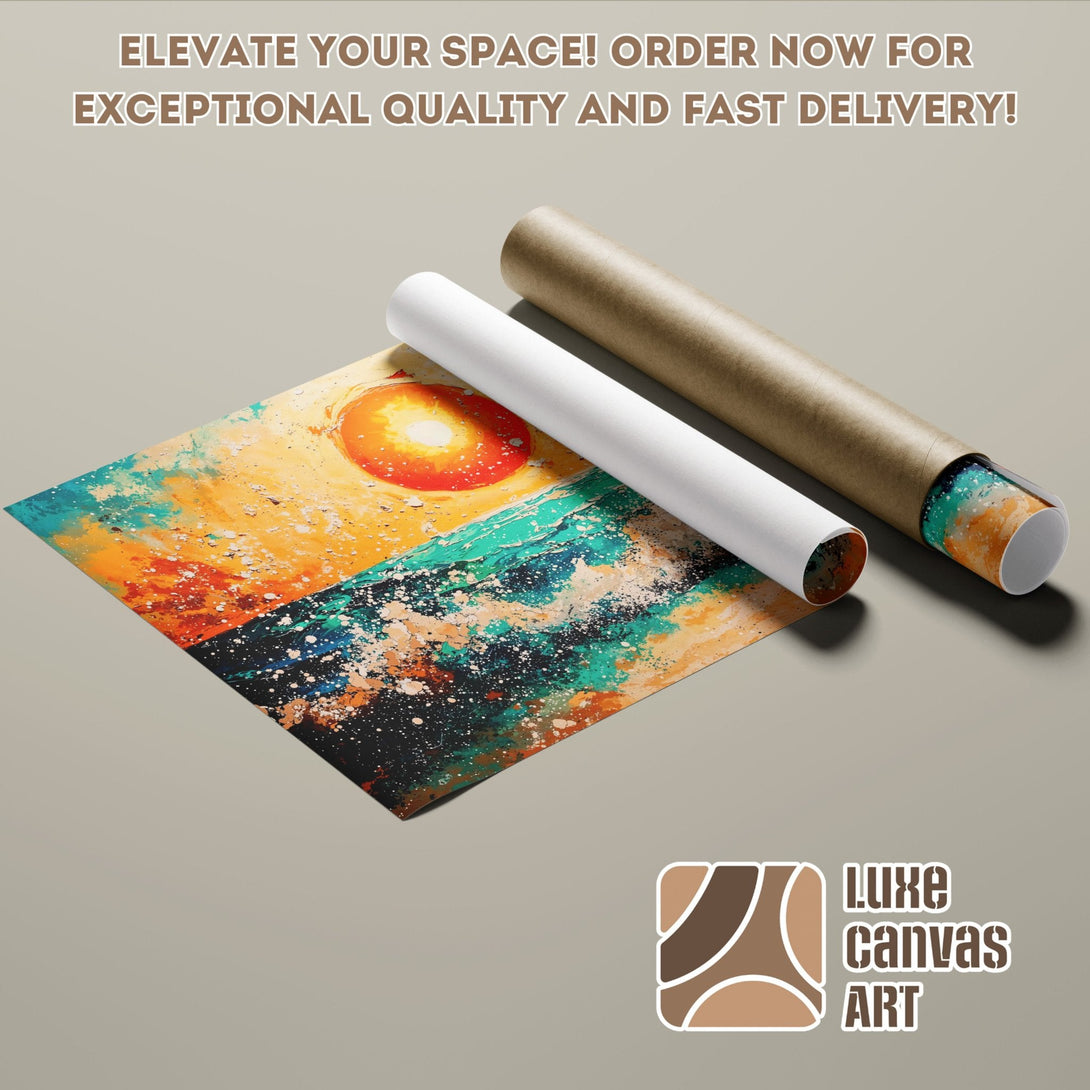 Abstract art Poster Roll with vibrant colors. Elevate your space with Luxe Canvas Art!