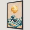 Ocean Waves Art Poster - Golden Sun Coastal Print for Your Home