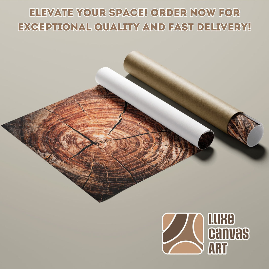 Wood grain Poster Roll art print in warm brown tones. Elevate your space!