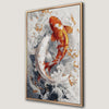 Orange and White Koi Fish Canvas Print Yin Yang Art