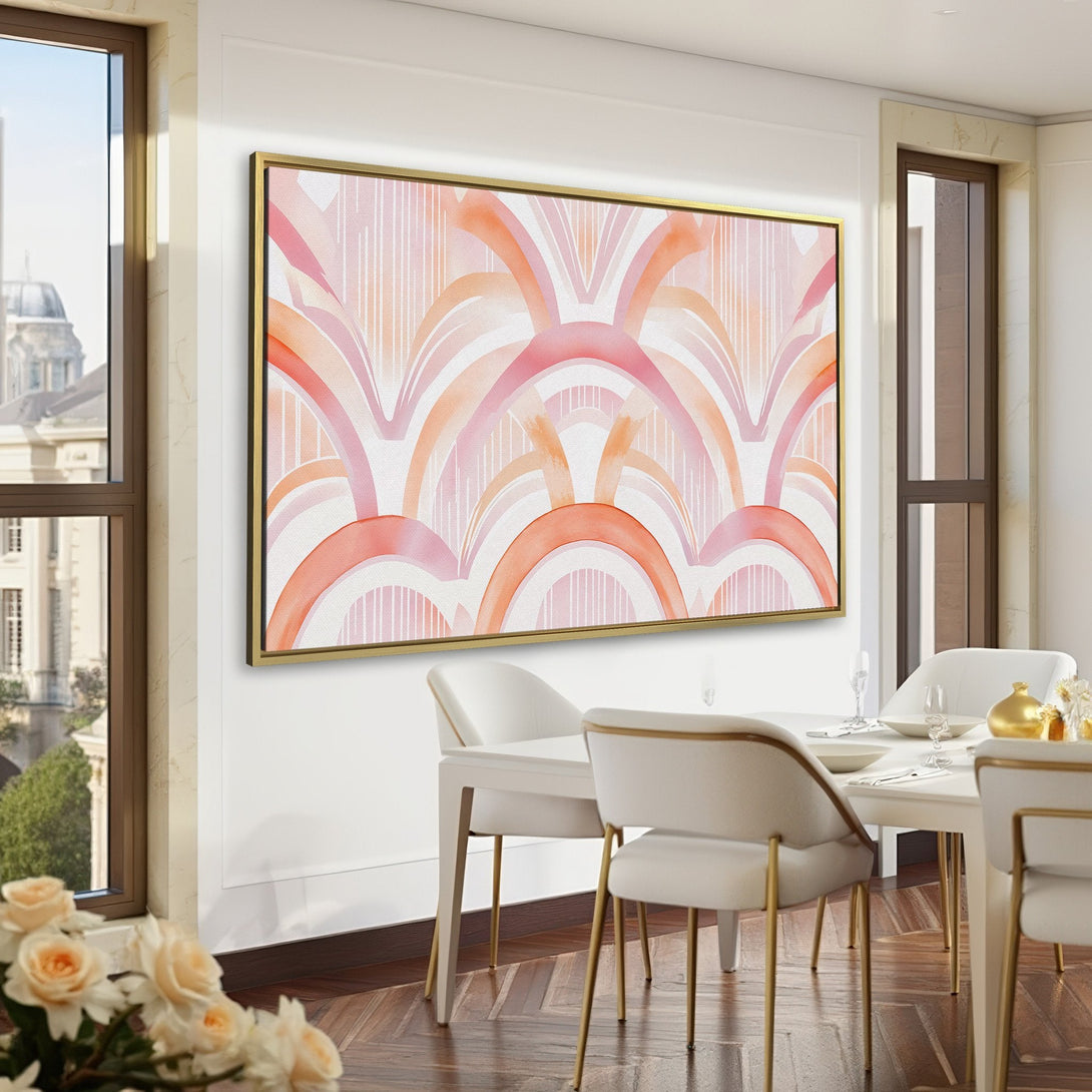 Abstract Canvas Print in a warm, neutral color palette, displayed in a stylish interior. Perfect for adding a touch of elegance to any space!