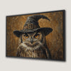 Owl in Witch Hat Halloween Canvas Print Art
