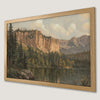 Panoramic Mountain Lake and Forest Art Poster for Home Decor