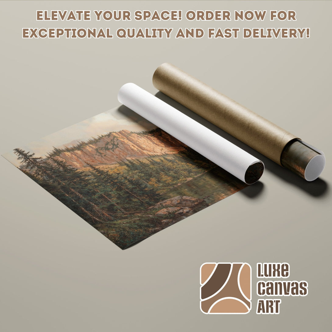 Poster Roll featuring a landscape painting in warm earth tones. Elevate your space with art!
