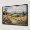 Panoramic Mountain Landscape Wildflower Field Canvas Print