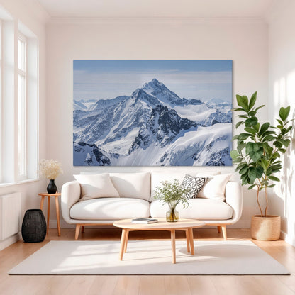 Panoramic Snow Alps and Blue Sky Canvas Print